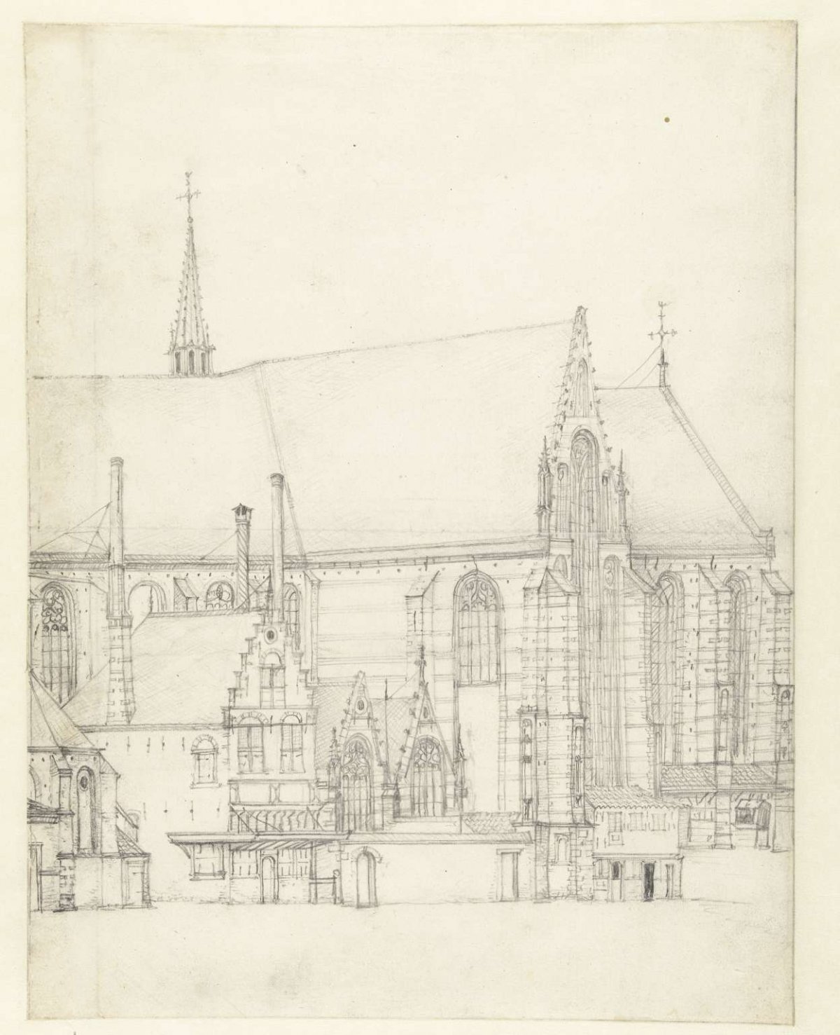 View of the Sint Bavo in Haarlem, Jan Abrahamsz. Beerstraten, 1600 - 1699