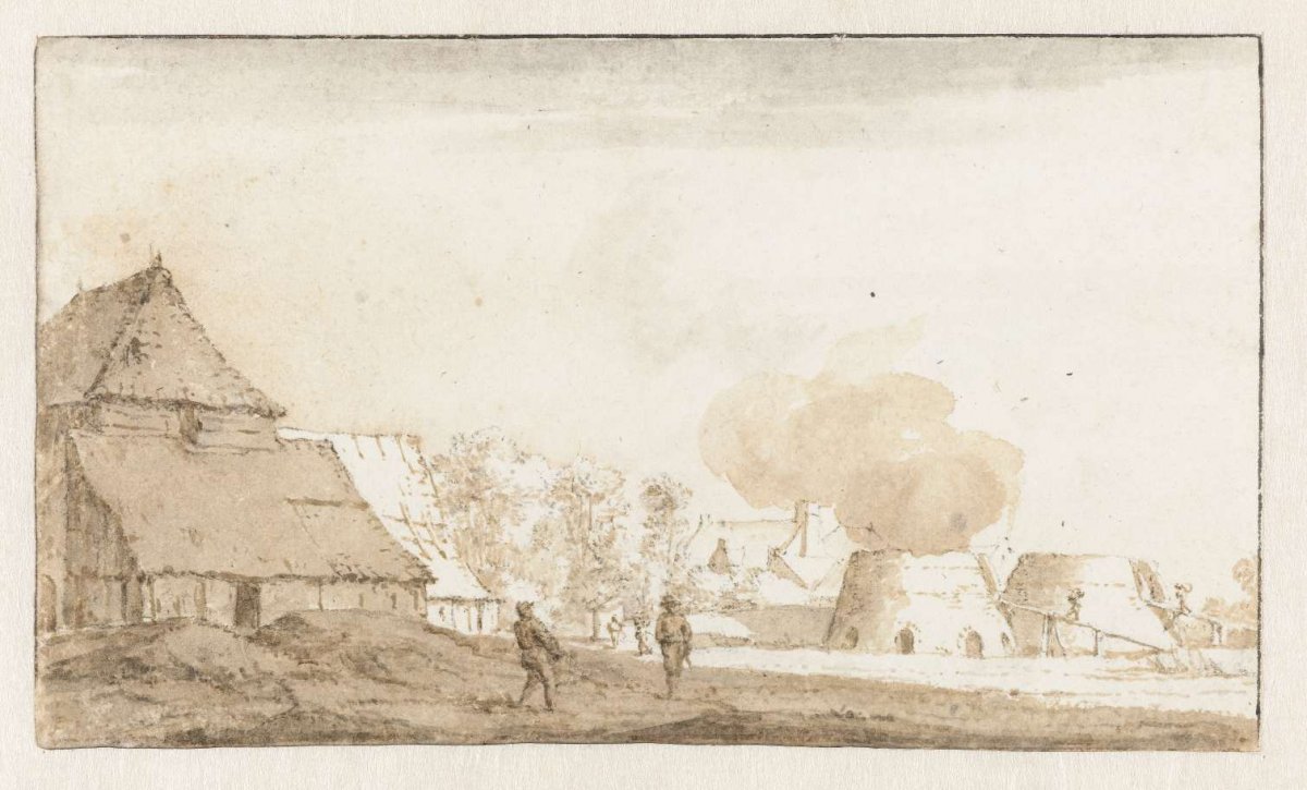 Lime kilns near Leiderdorp, Jan de Bisschop, 1648 - 1671