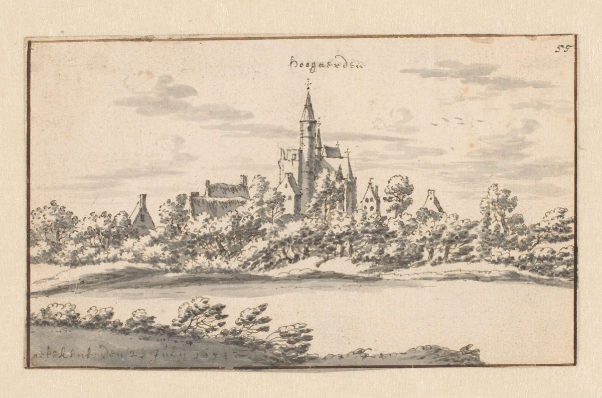 View of Hoegaarden, Flanders, Barend Klotz, 1674