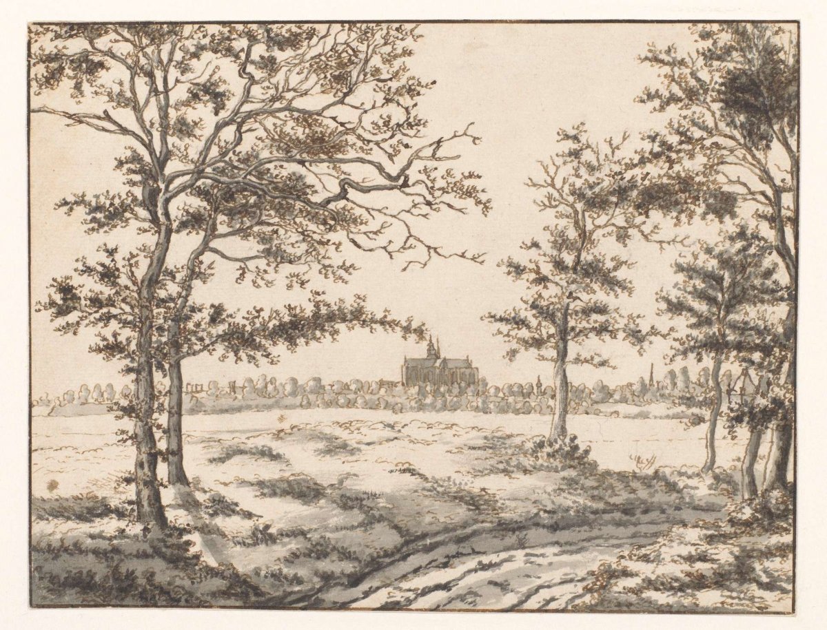 View of Bergen op Zoom from the East, Valentijn Klotz, c. 1671 - c. 1672