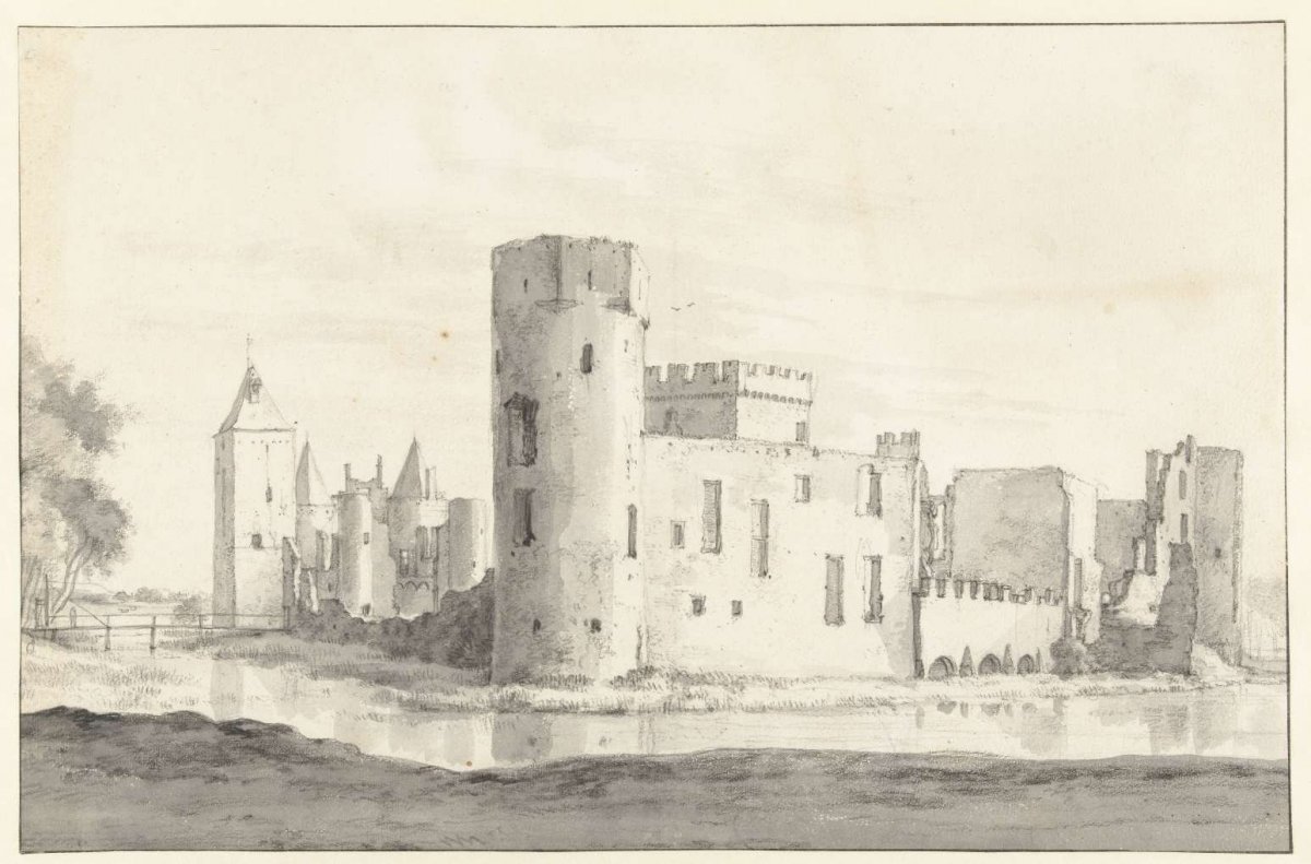 View of Egmond Castle, with the Outer Bailey to the Left, Roelant Roghman, c. 1646 - c. 1647