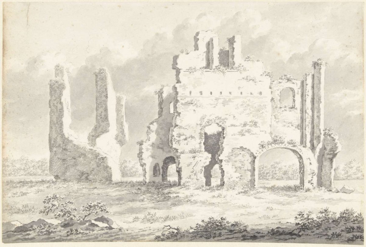 Ruin of the Abbey of Rijnsburg, Gerardus Johannes Verburgh, 1812