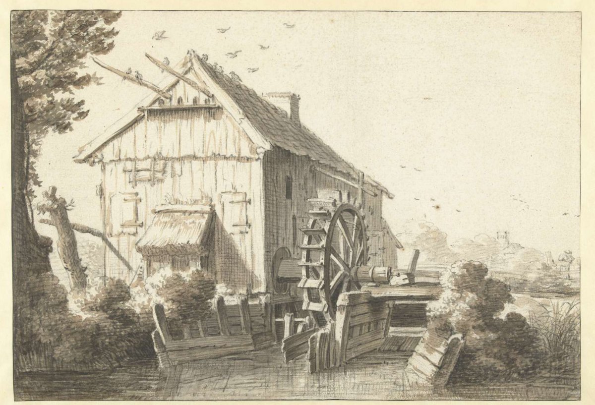 Watermolen, Cornelis Saftleven, 1617 - 1681