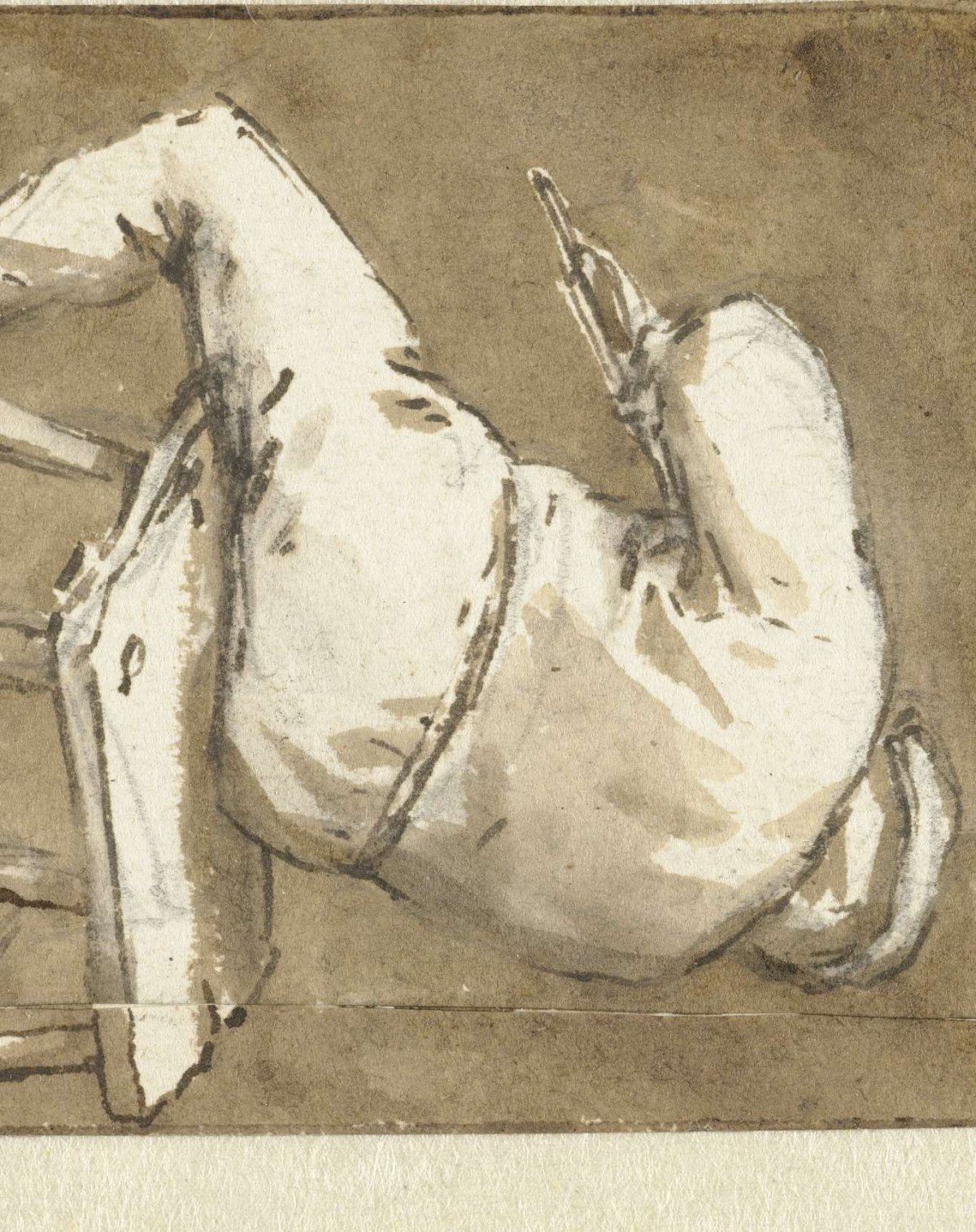 Seated farmer, seen from the back, Adriaen van Ostade, 1620 - 1685