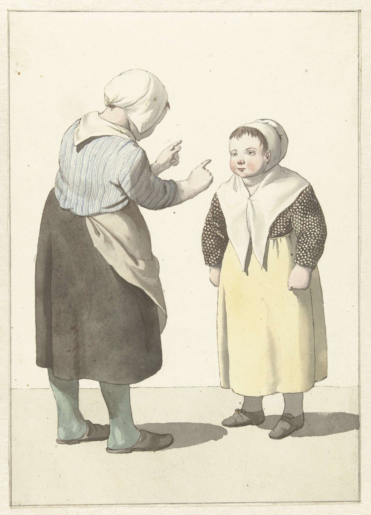 Two opposing girls, W. Barthautz, 1700 - 1800