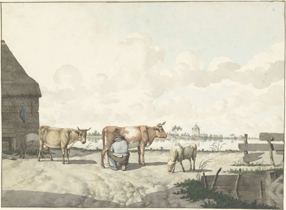 Milking farmer, W. Barthautz, 1700 - 1800