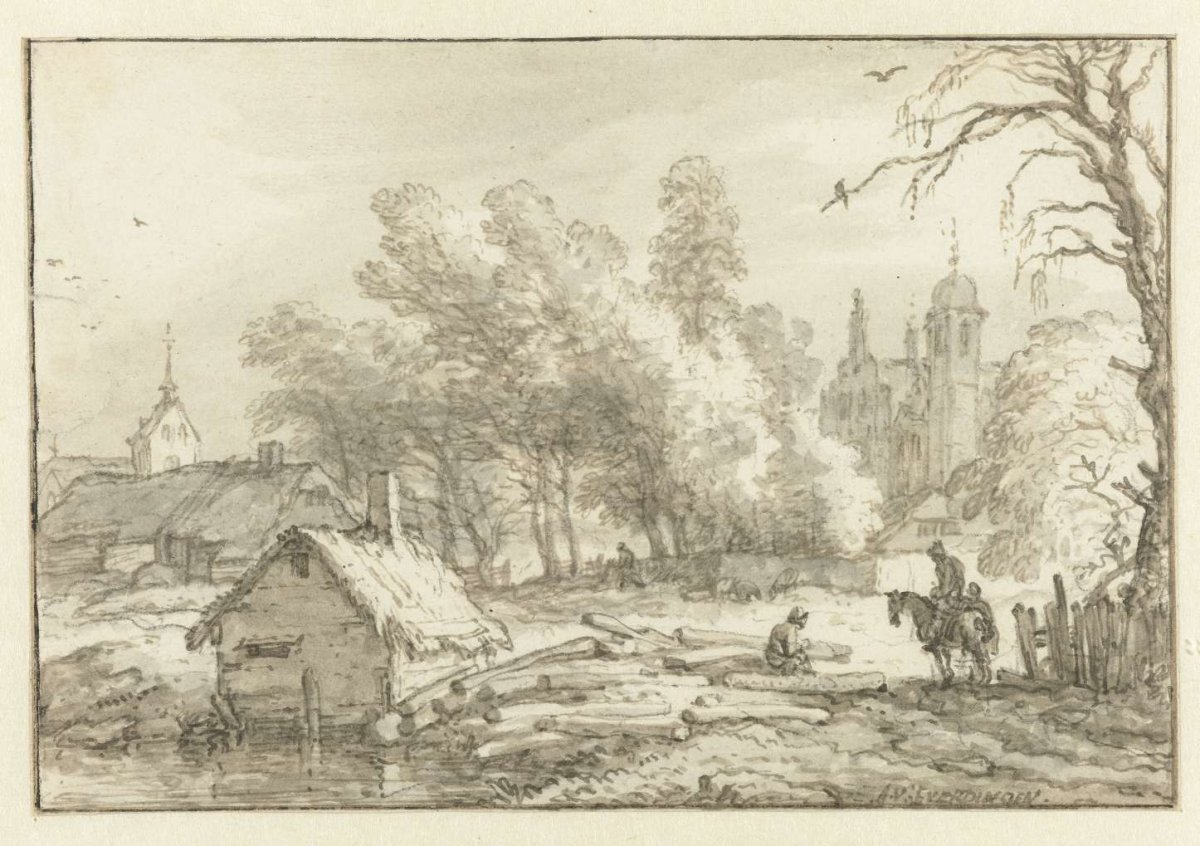 Villagescape, Allaert van Everdingen, 1631 - 1675