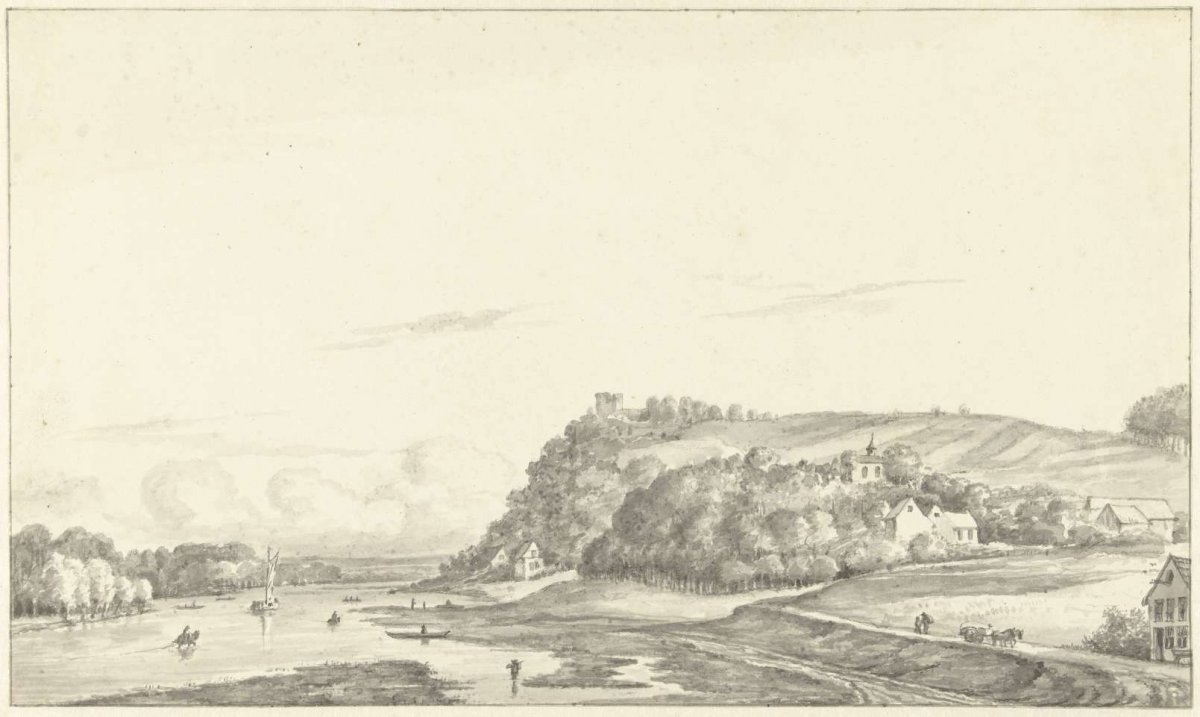 St. Pietersberg on the Meuse, seen from Maastricht, Gerrit Lamberts, 1826