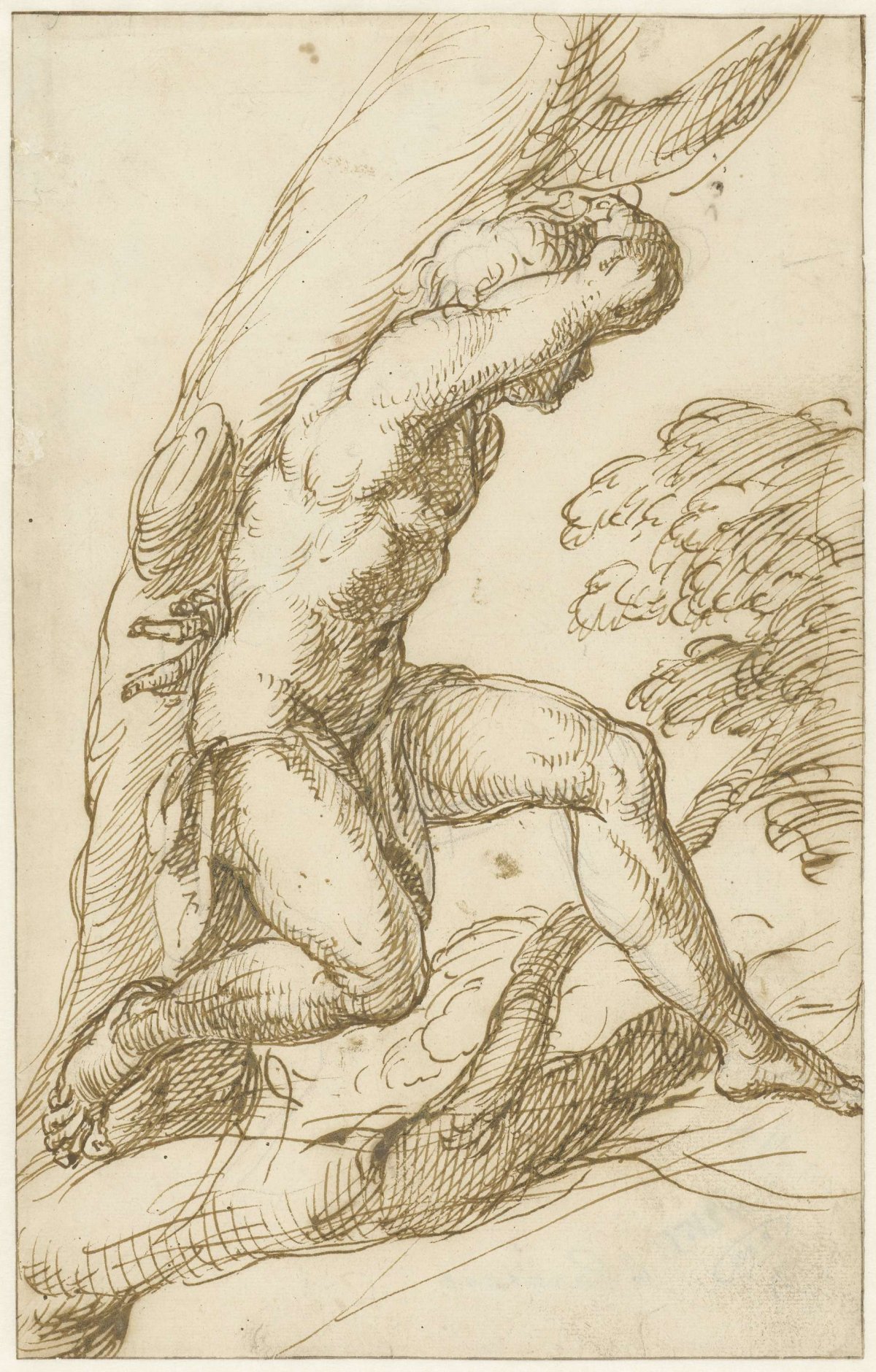 Saint Sebastian tied to a tree, A. Carracci, 1567 - 1618