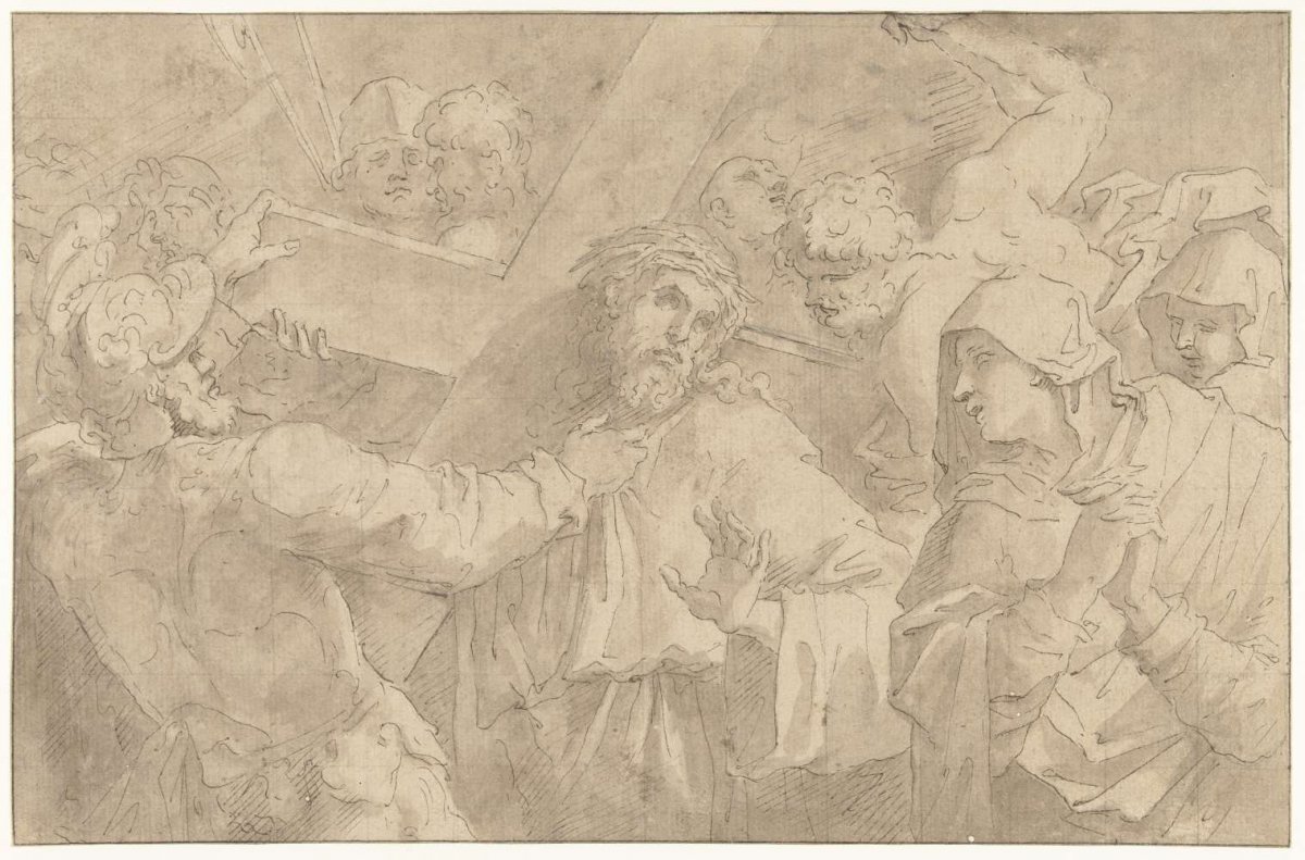 Christ on the Way of the Cross speaking to the women, Giacomo Cavedone, 1587 - 1660