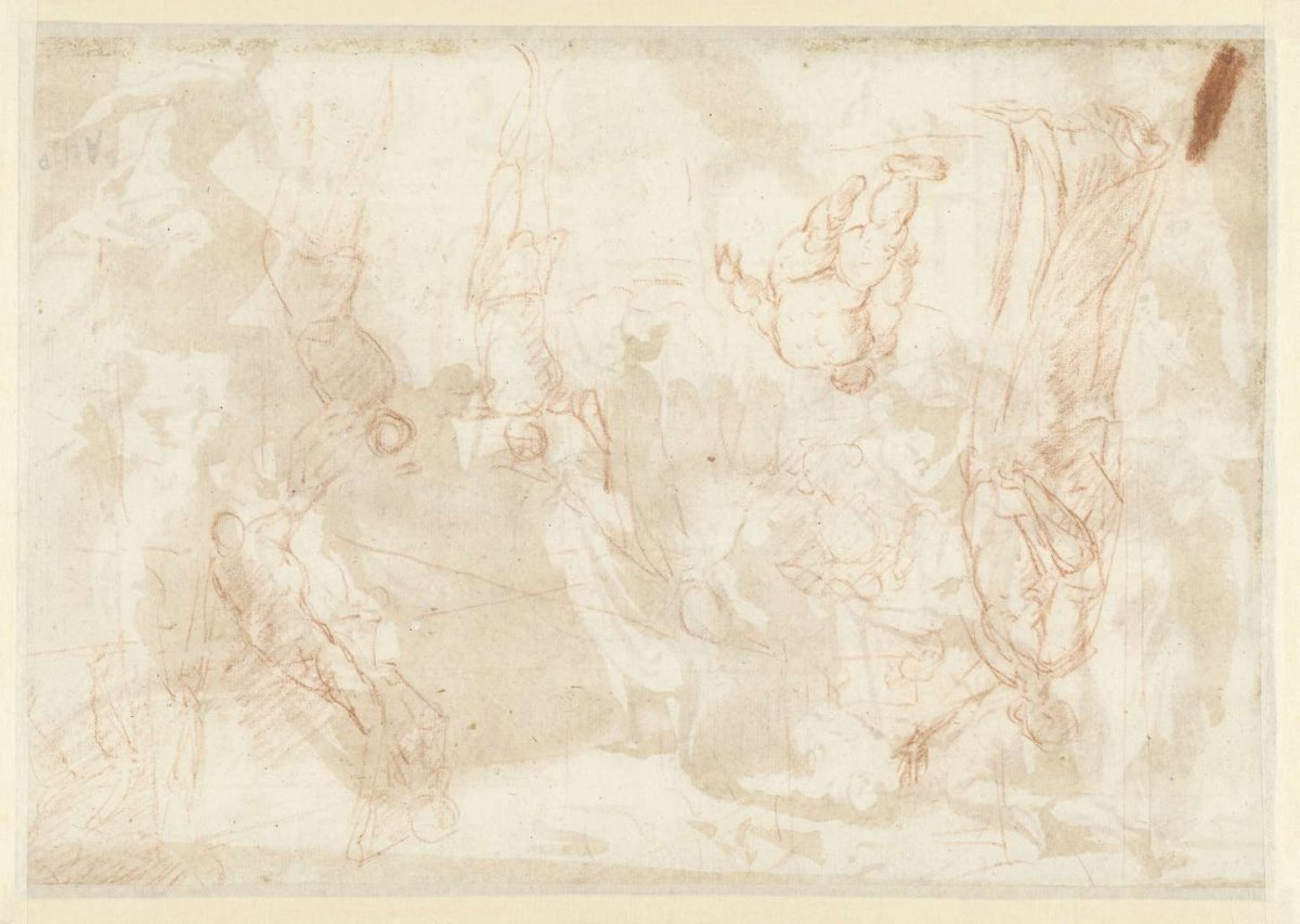 Sketches of Saint Mark saving the life of an enslaved man, Giulio Carpioni (I), 1600 - 1699