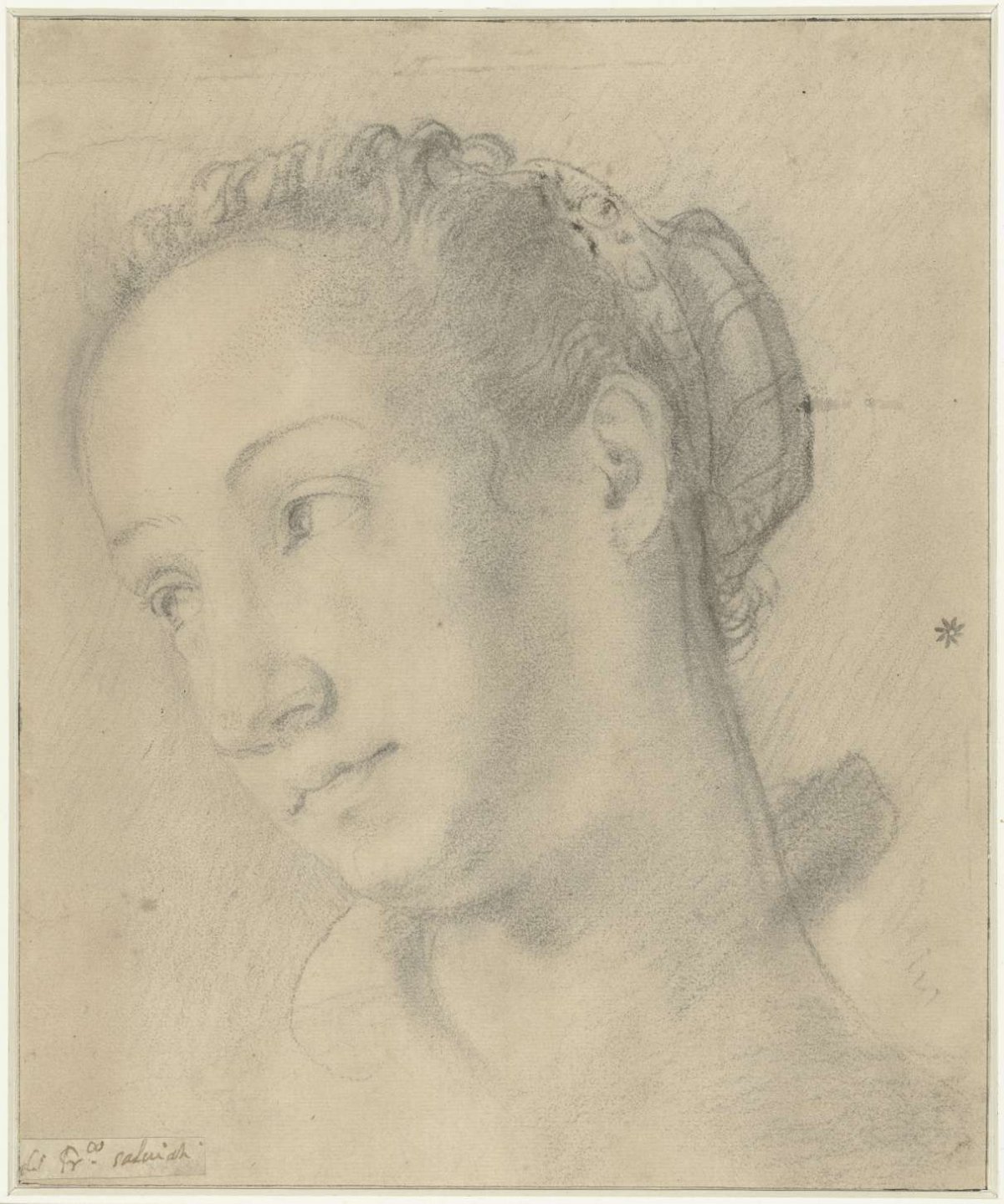 Head of a young woman, three-quarters to the left, Francesco Salviati, 1520 - 1563