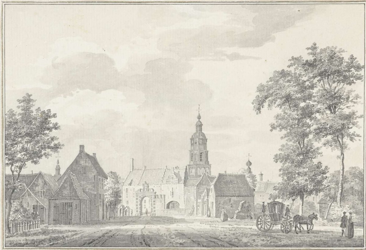 View of one of the city gates of Buren, Pieter Jan van Liender, 1750
