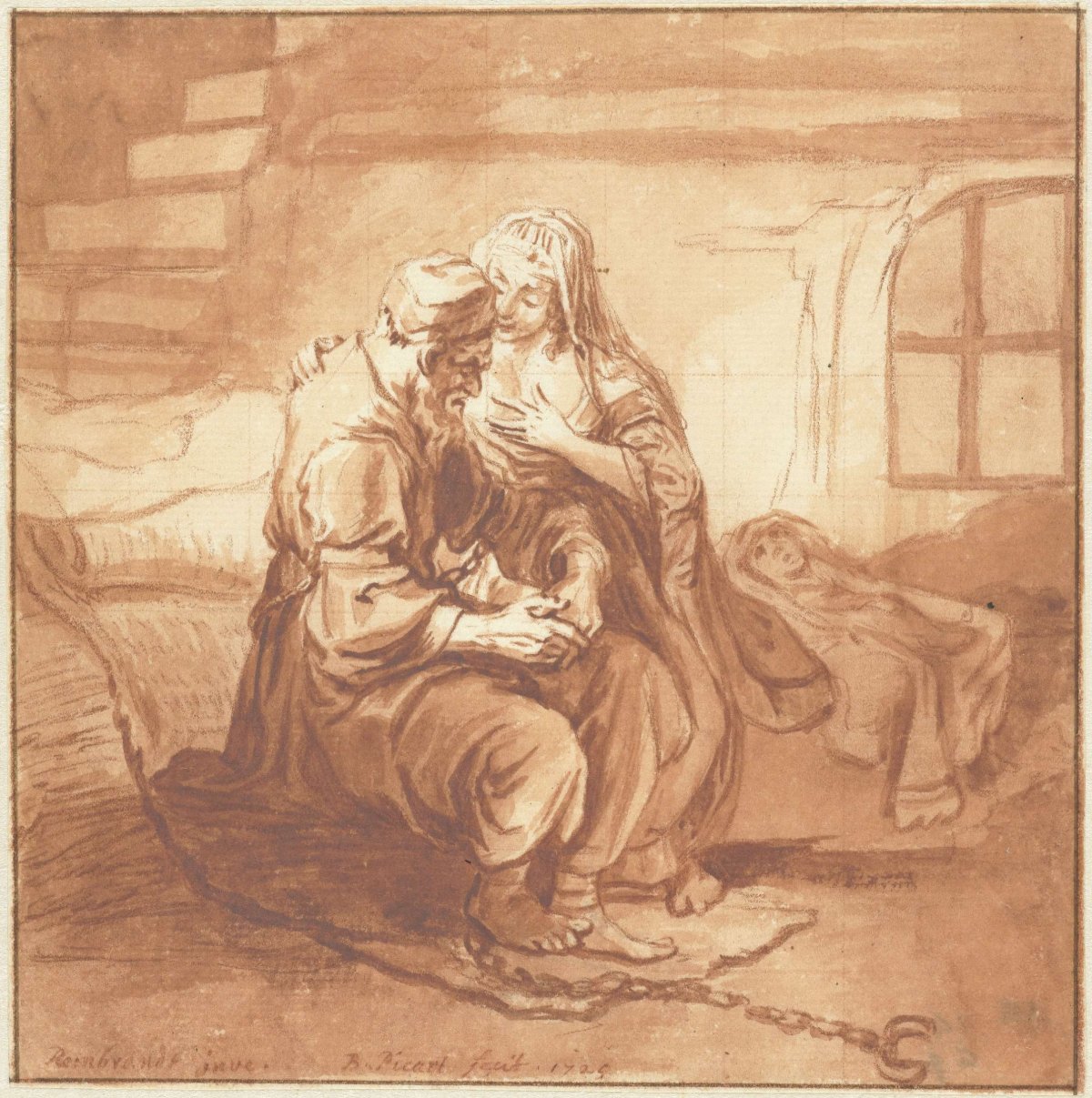 The Roman child's love, Bernard Picart, 1725