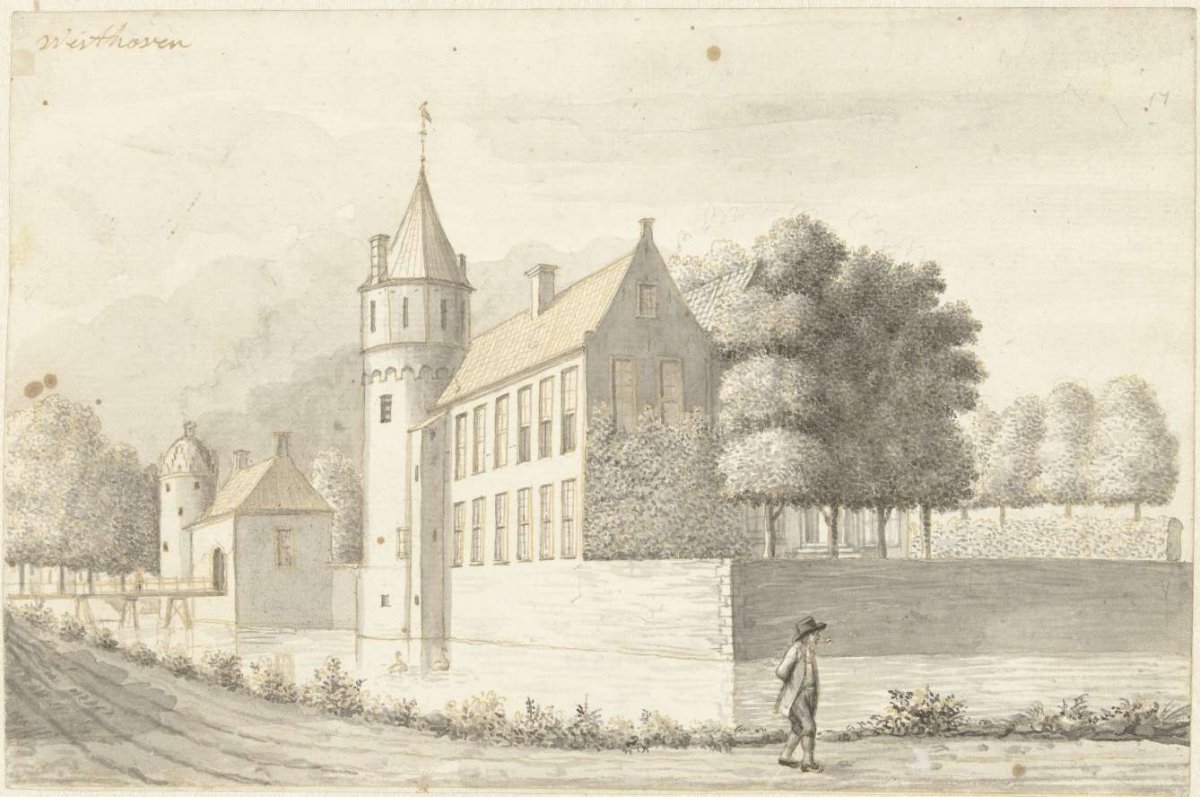 Westhoven Castle near Oostkapelle in Walcheren, the Netherlands., Joseph Adolf Schmetterling, 1761 - 1828