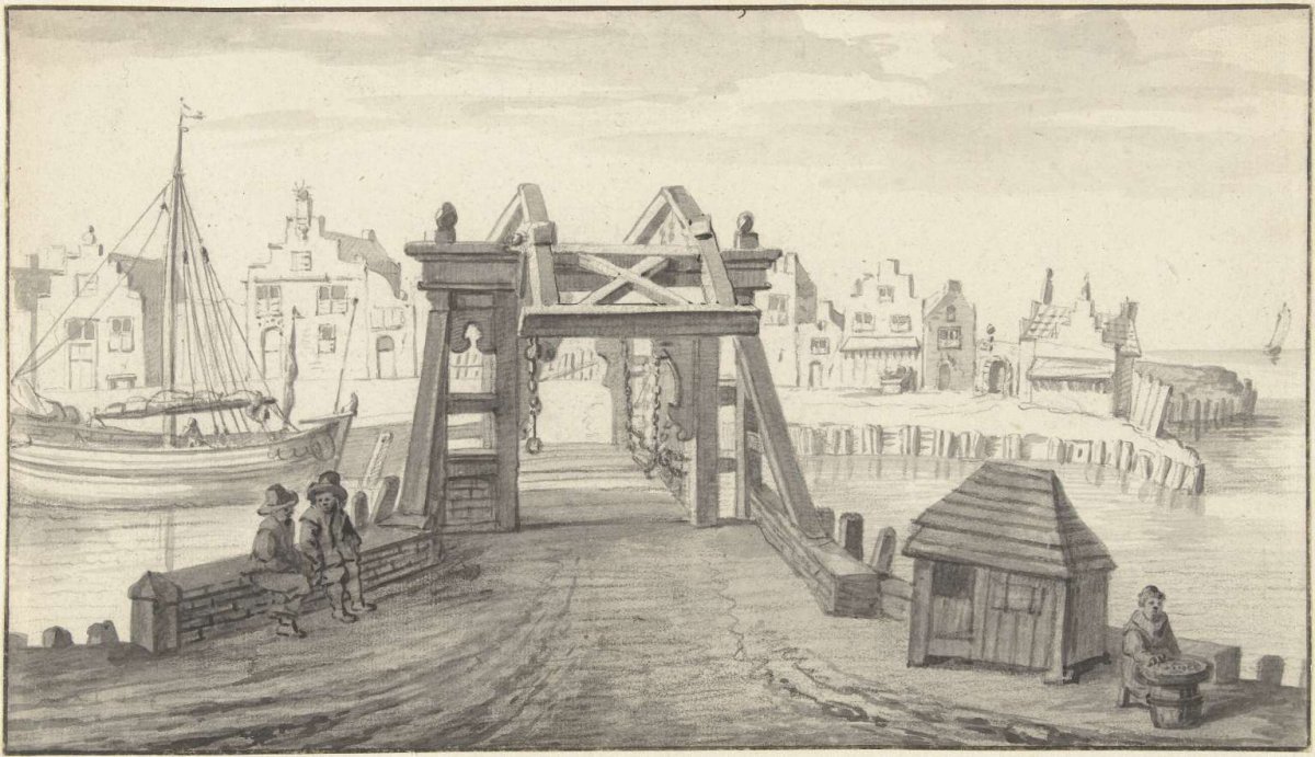 Ophaalbrug in Brielle, Joseph Adolf Schmetterling, 1761 - 1828