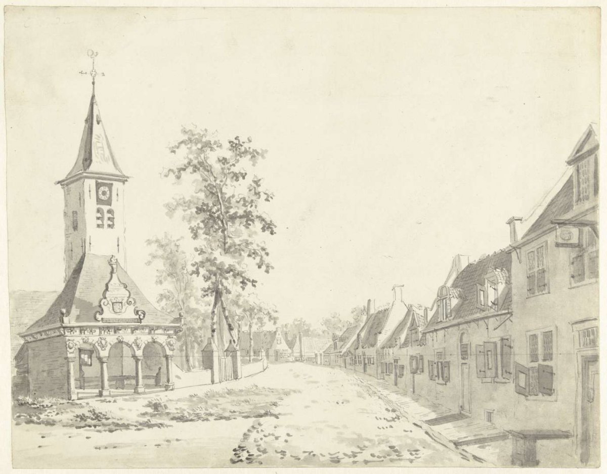 View of Overzande on South Beveland, anonymous, c. 1700 - c. 1800