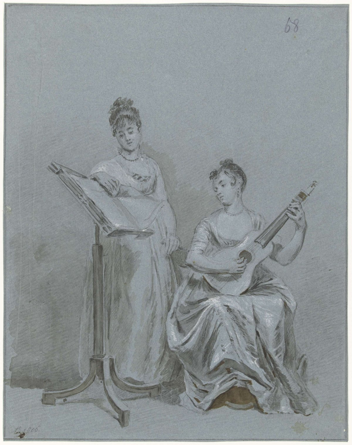 Two Ladies Making Music, Charles Howard Hodges, 1806