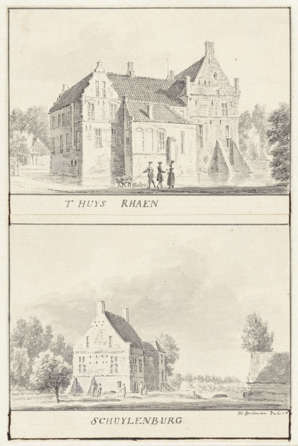 The Rhaan and Schuylenburg manor houses in Salland, Overijssel, Hendrik Spilman, 1733 - 1784