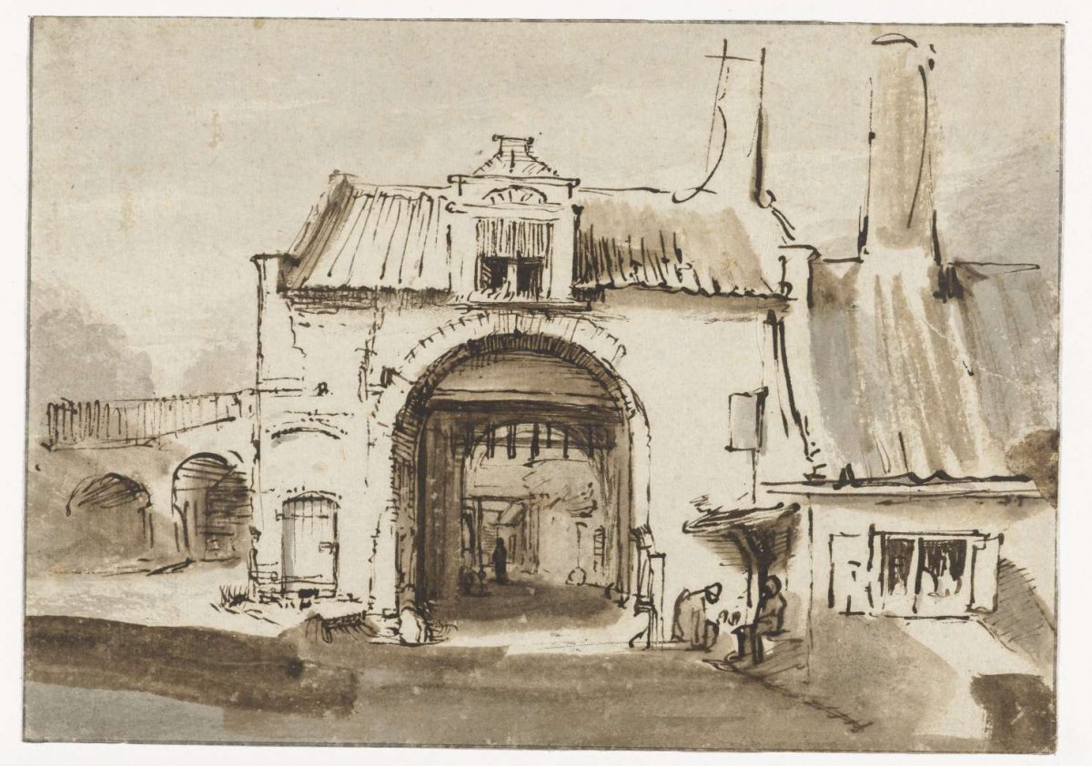 View of the Utrechtse Poort in Amersfoort, Seen from the Town, anonymous, in or after c. 1640
