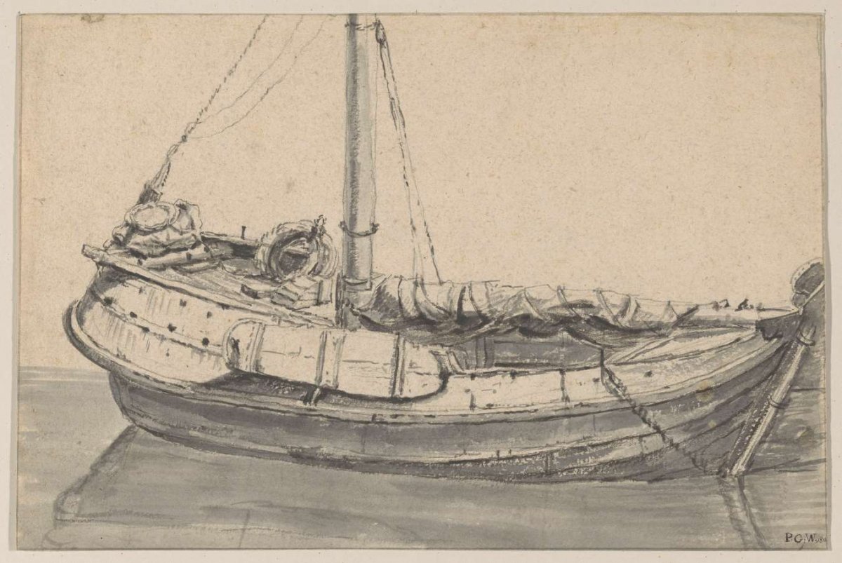 Ship, bow turned left, George Pieter Westenberg, 1816