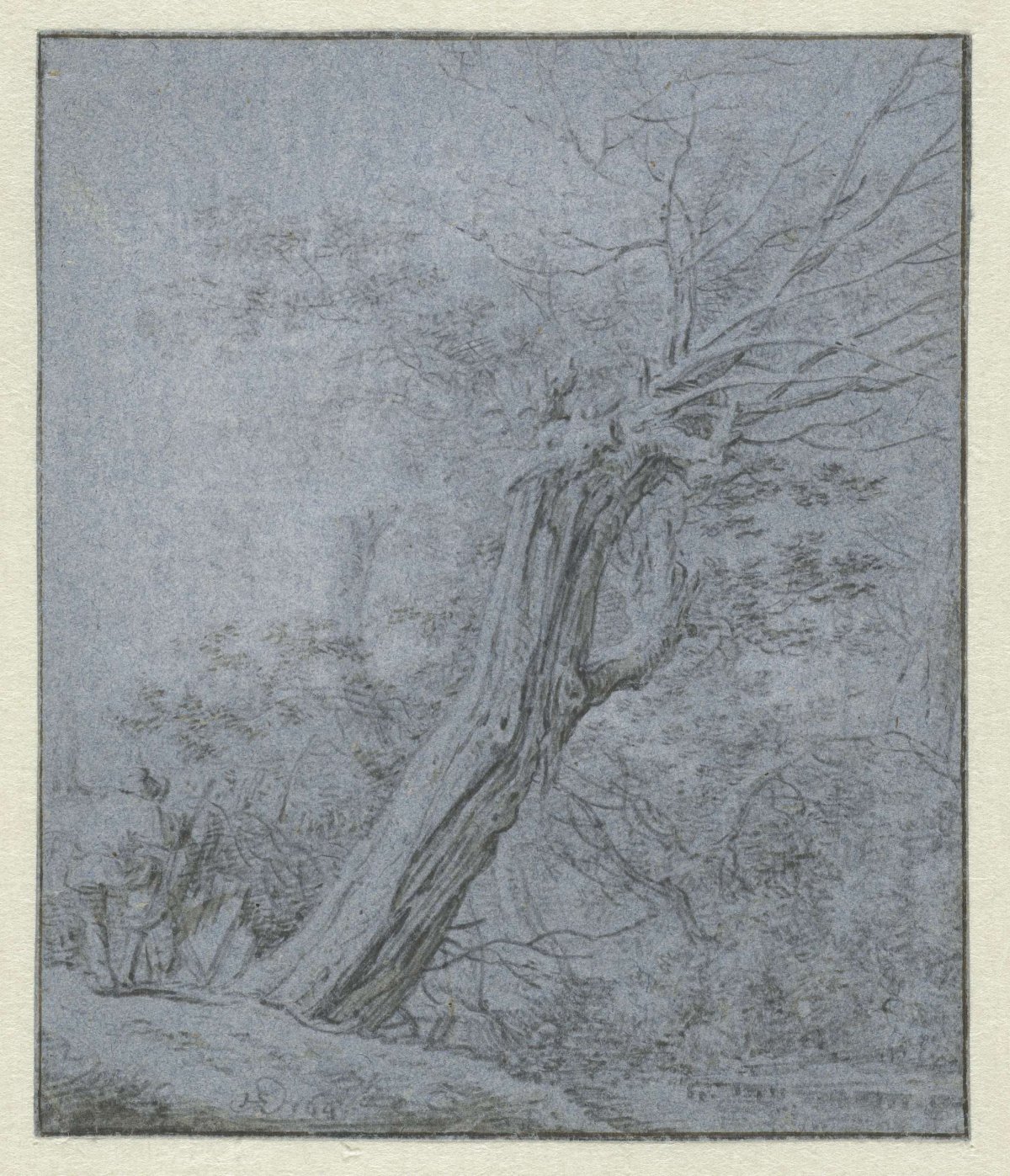 Landscape with a large tree, Herman Saftleven, 1640 - 1649