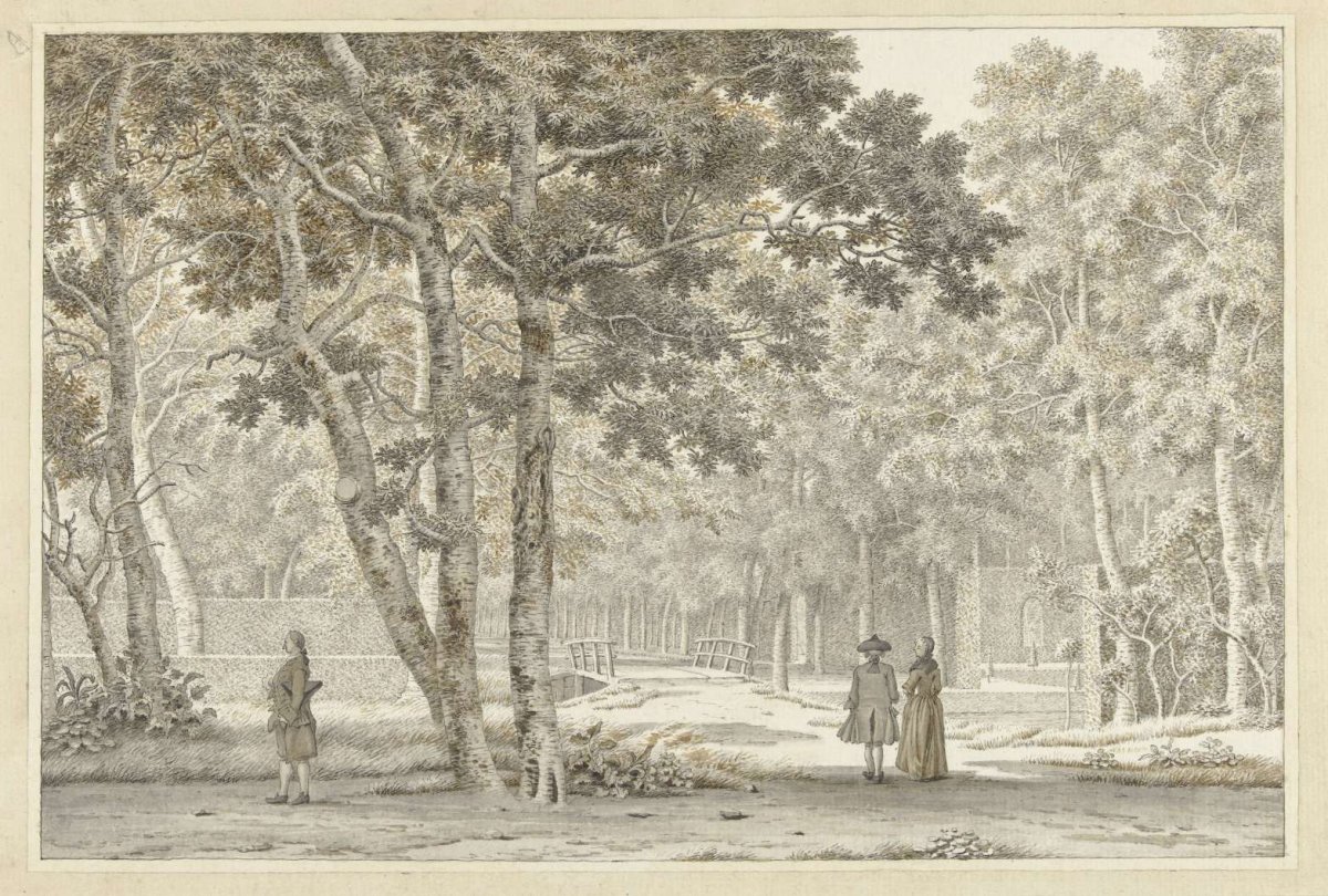 Walkers in a park at Zeist, Johannes de Bosch, 1781