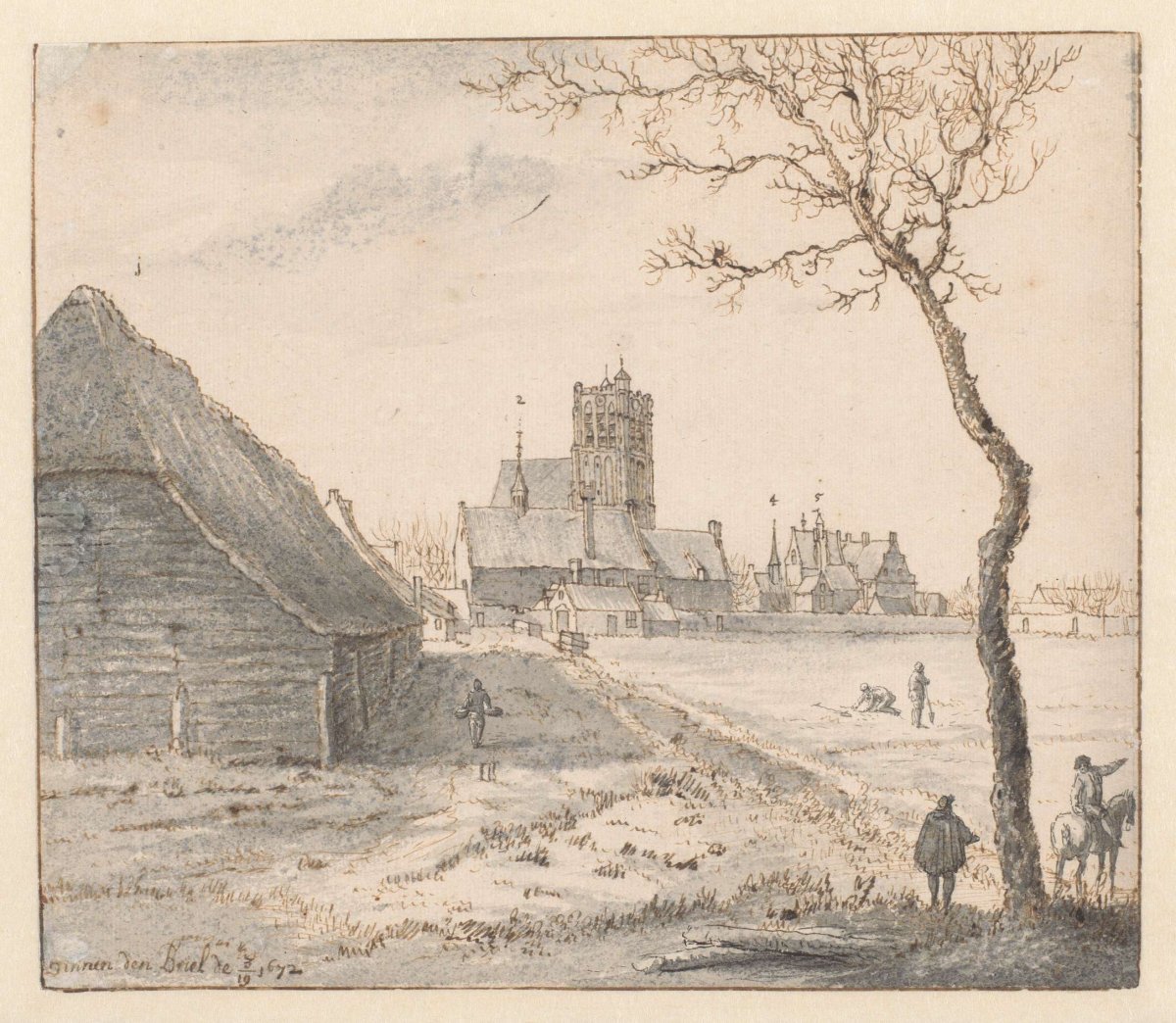 View of Brielle, Valentijn Klotz, 1672
