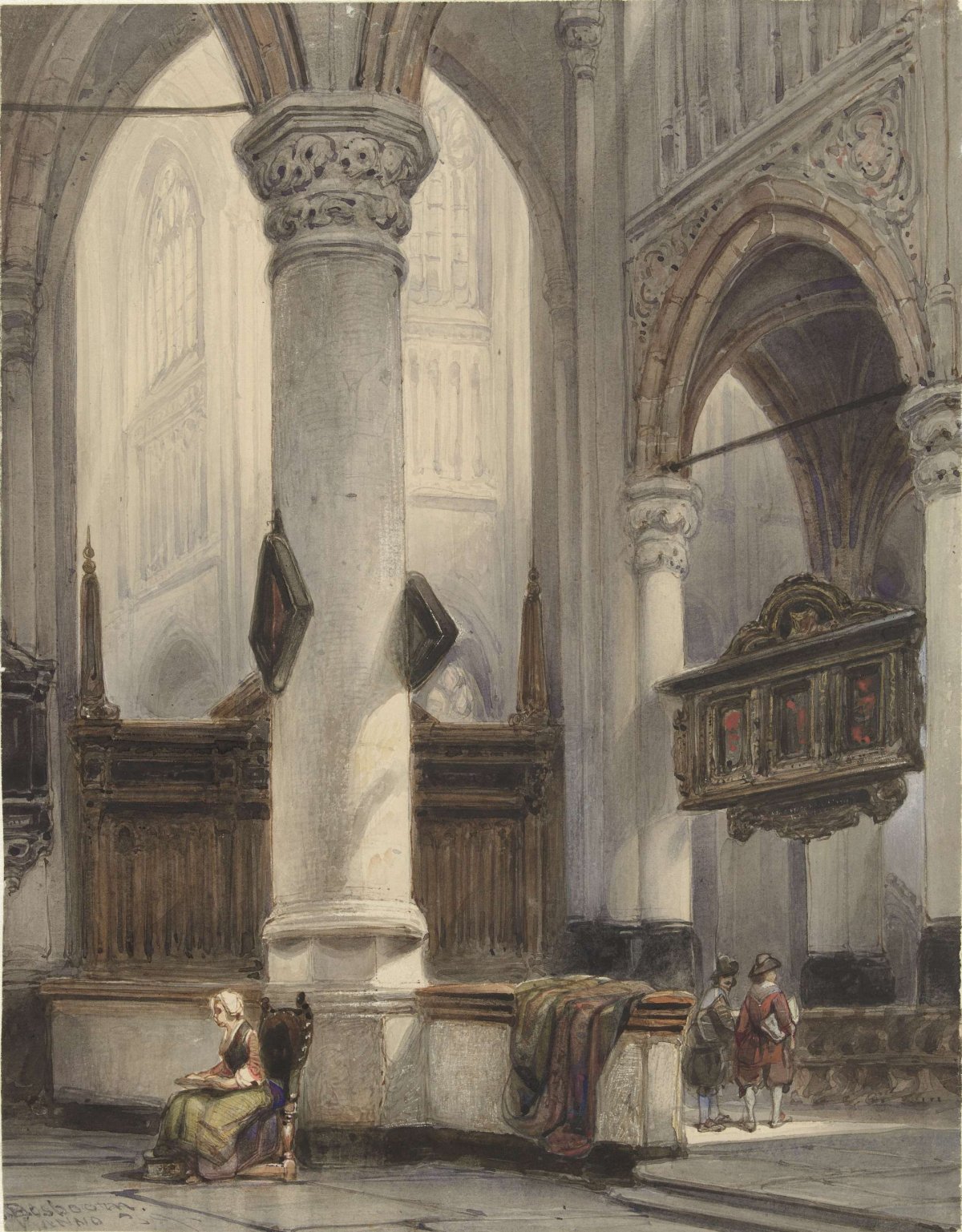 Interior of the Nieuwe Kerk in Delft, Johannes Bosboom, 1839