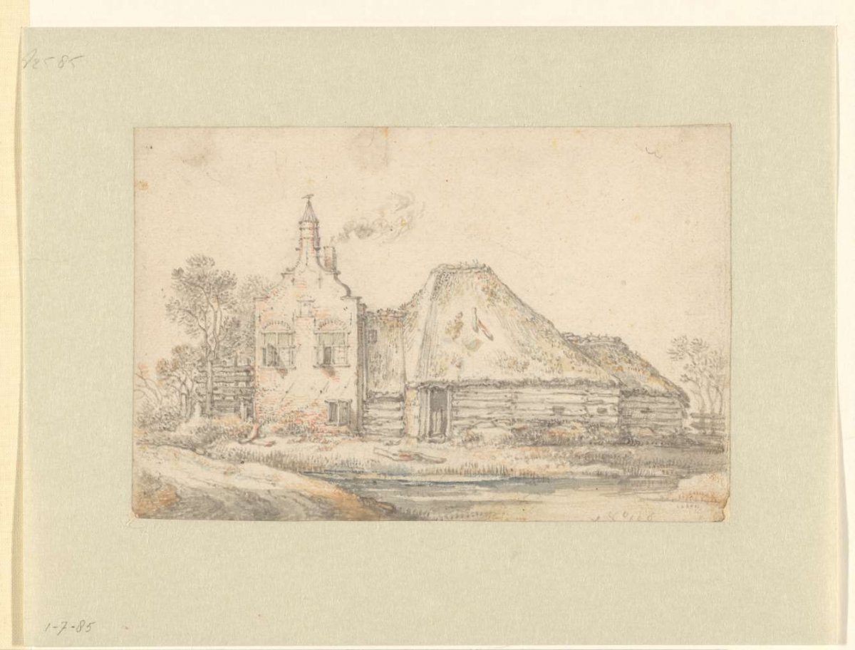 Distinguished farmhouse with barn, Gillis Claesz de Hondecoeter, 1620 - 1629