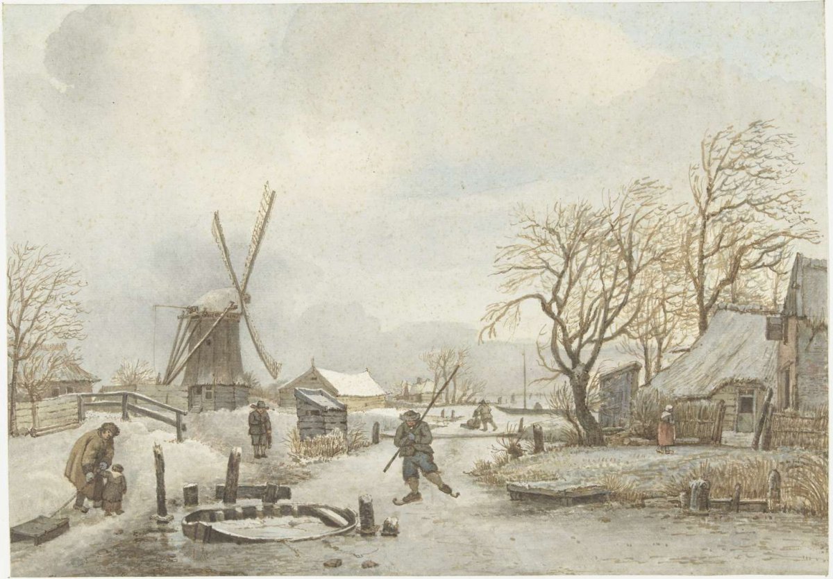 Winterlandschap, Gerrit Lamberts, 1815