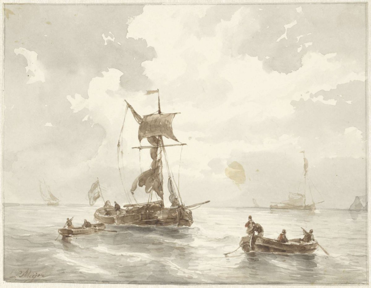 Seascape, Louis Meijer, 1819 - 1866