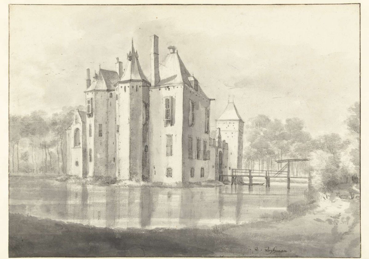 View of Huis Moersbergen, Seen from the North-east, Roelant Roghman, c. 1646 - c. 1647