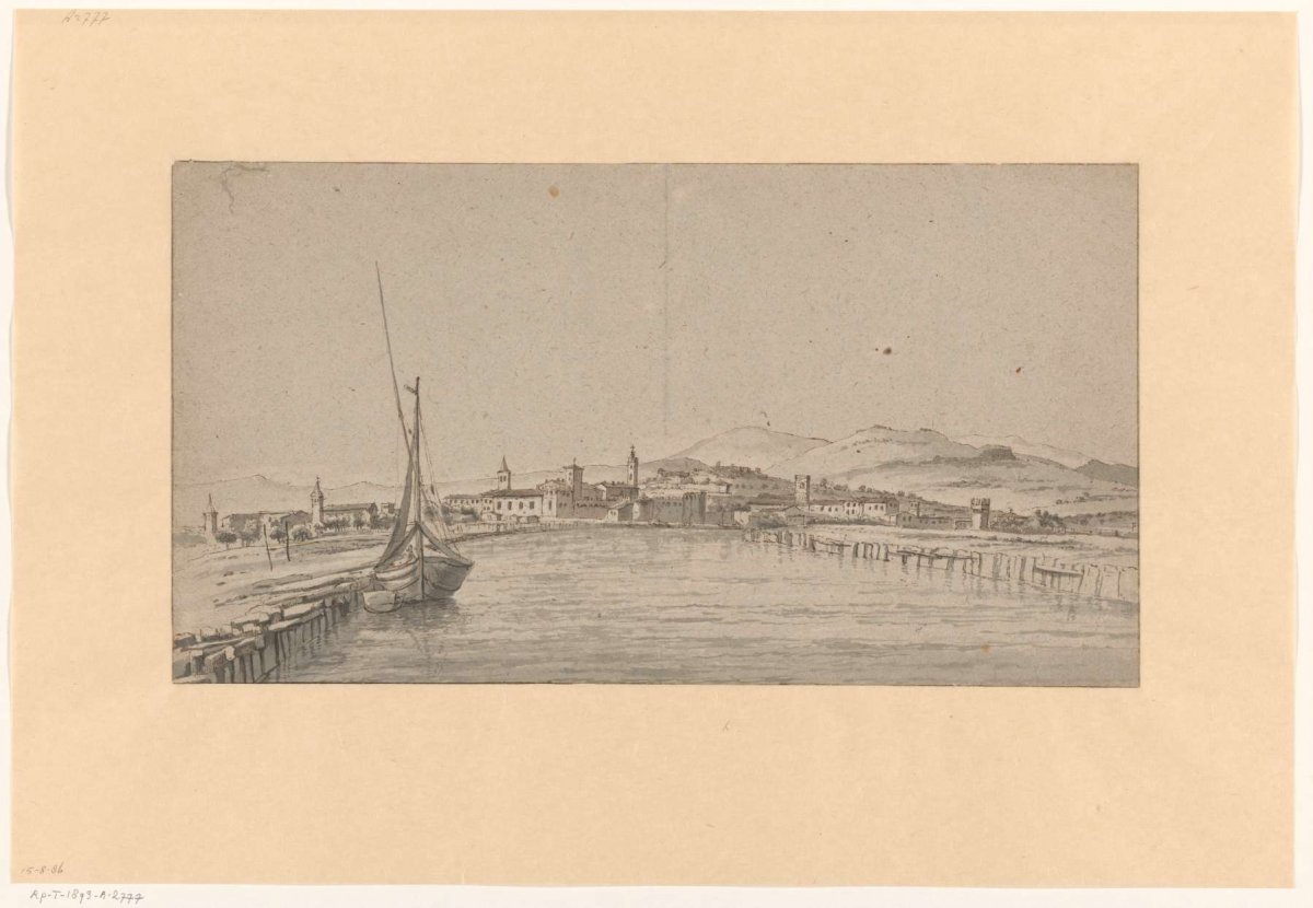 View of a Town in the Tiber Valley, Adriaen Honich, c. 1663 - c. 1665