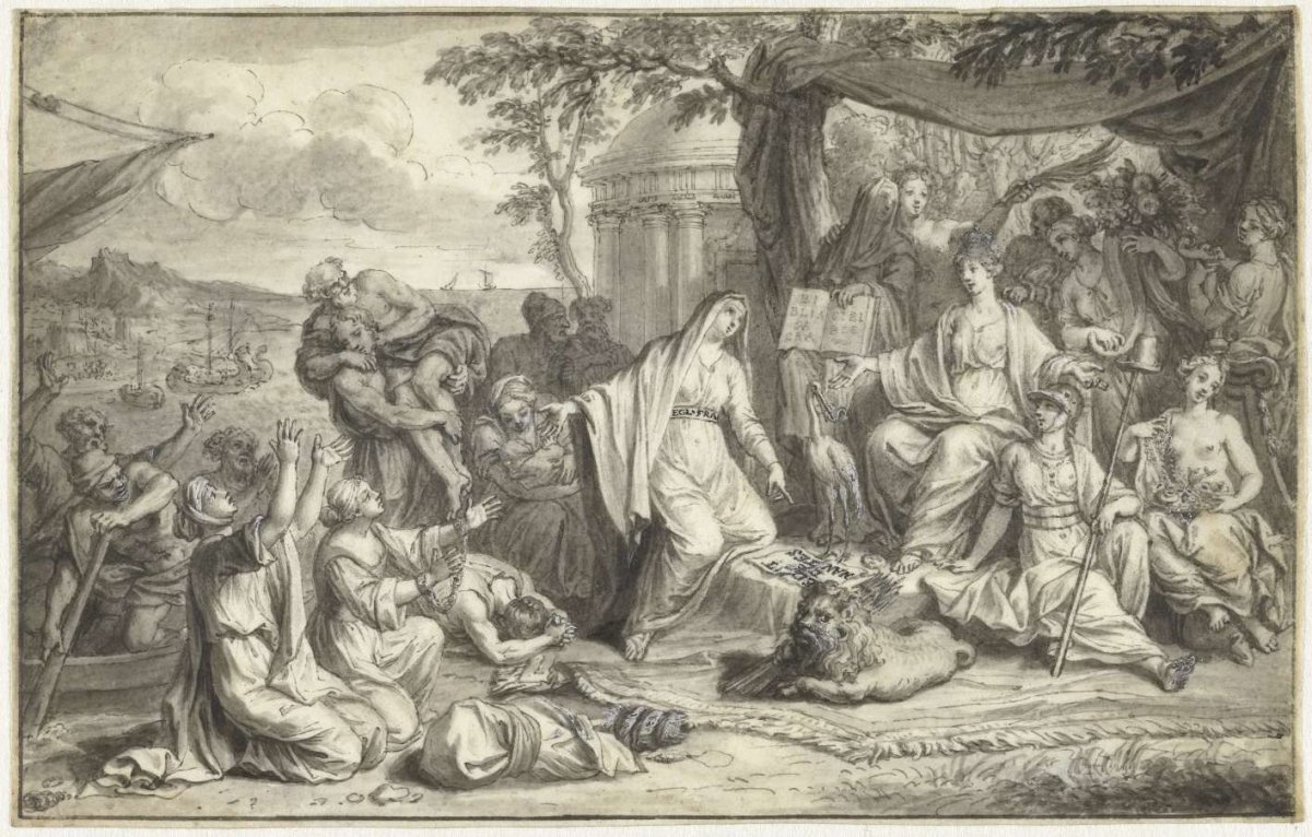 Dutch Republic receives French Protestant church, Bernard Picart, 1695 - 1700