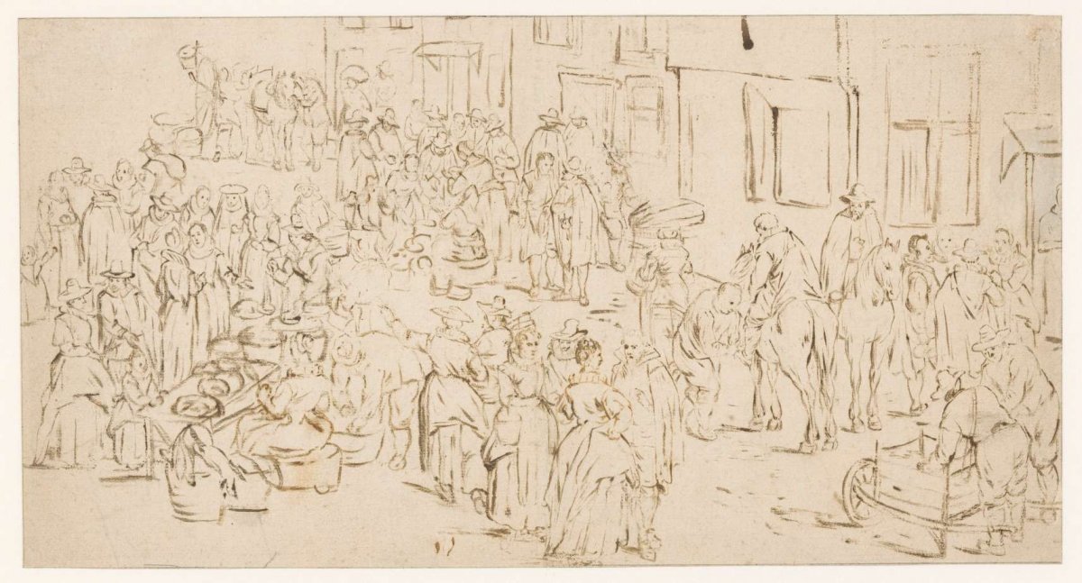 Marktscène, anonymous, 1600 - 1699