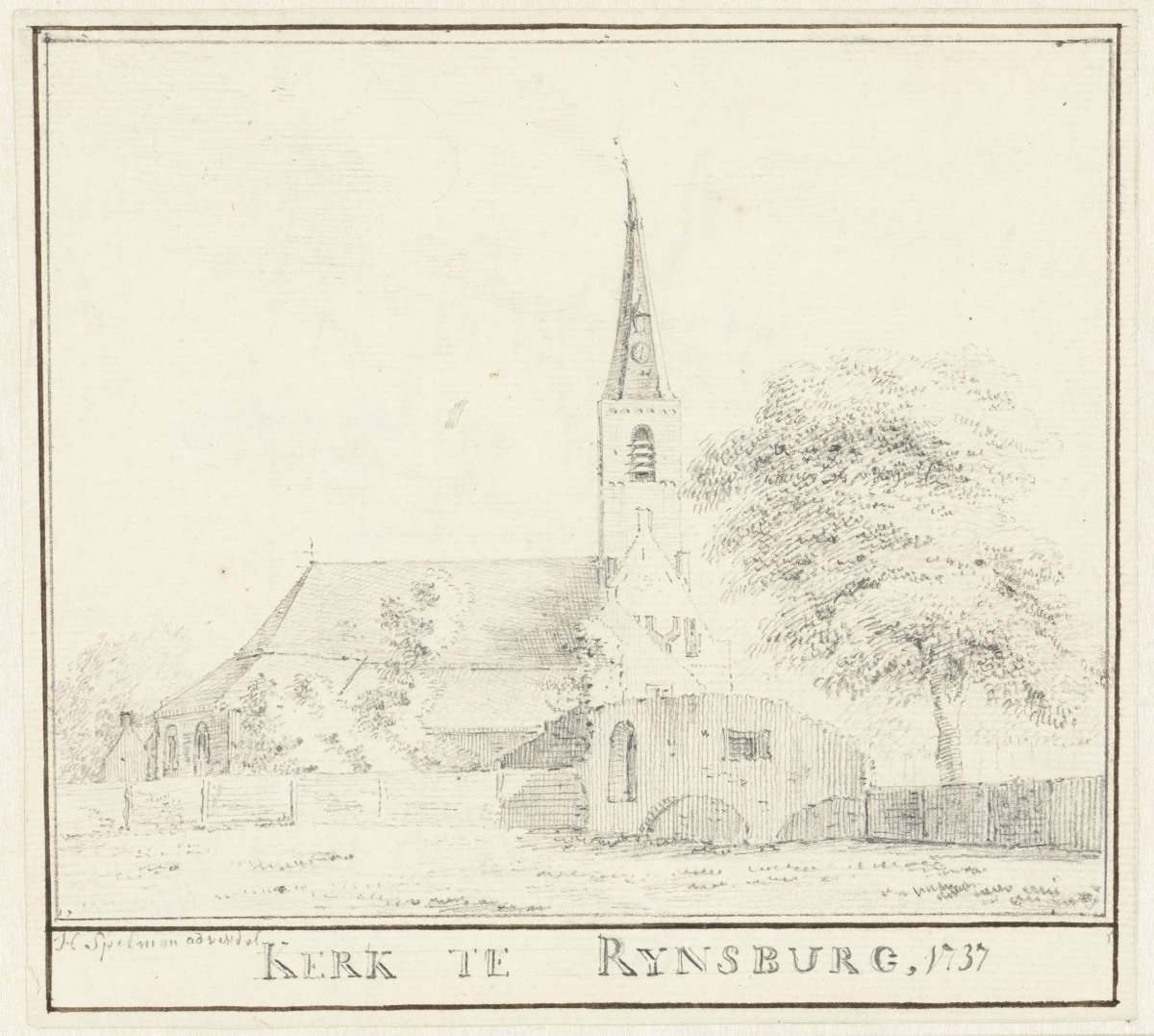 The church at Rijnsburg, Hendrik Spilman, 1737