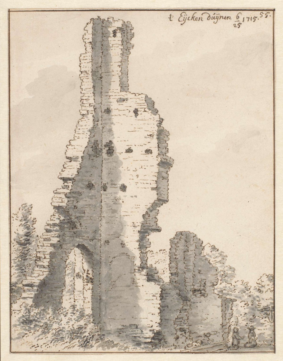 The Ruin of the Church of Eik en Duinen near The Hague, Valentijn Klotz, 1715