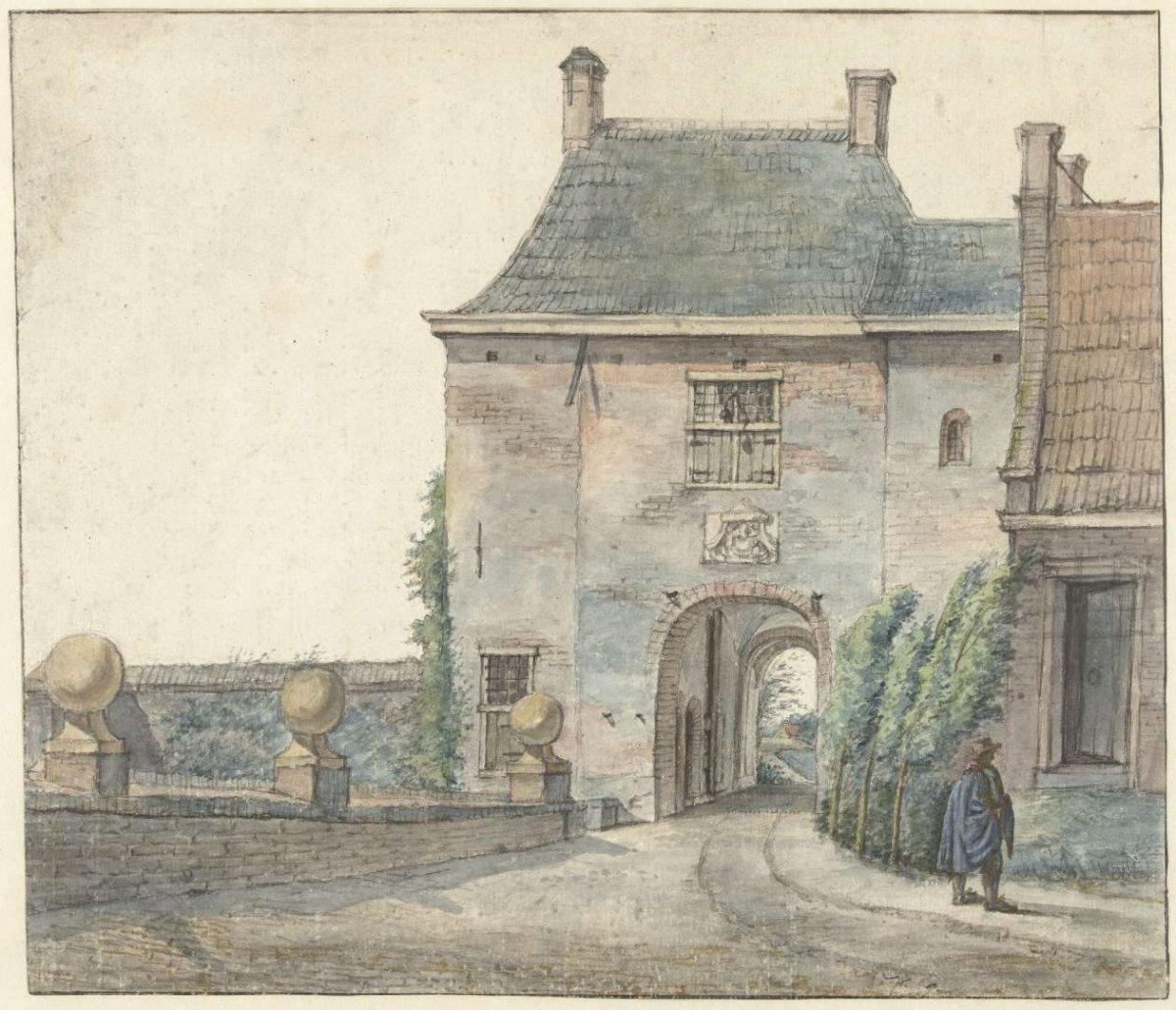 The gate of the castle of Heemstede, Gerrit Lamberts, 1813