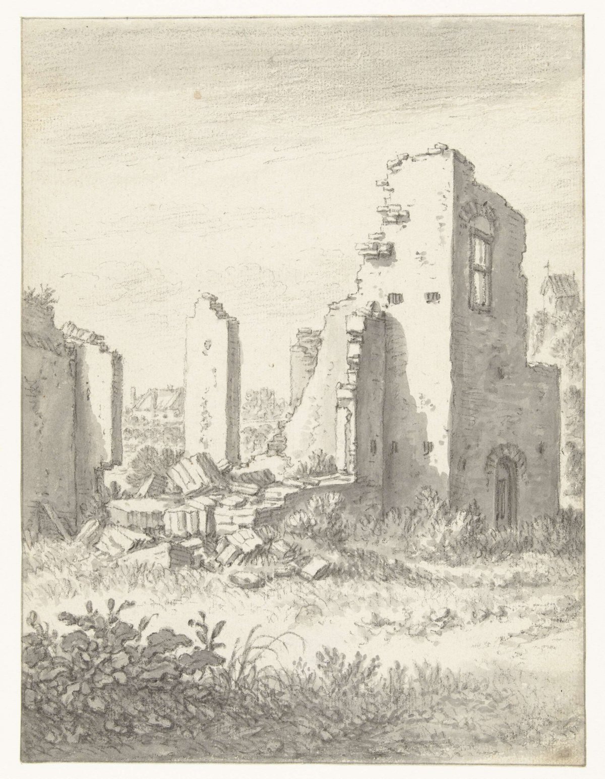 Ruins of a house in Abstede near Utrecht, Herman Saftleven, 1674