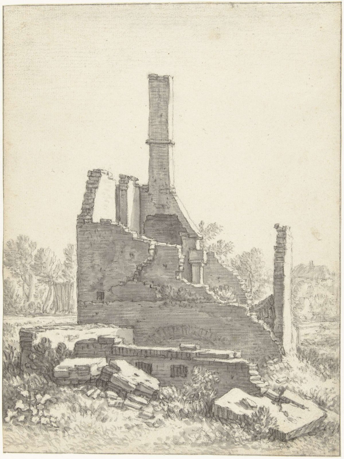 Ruins of a house in Abstede near Utrecht, Herman Saftleven, 1674