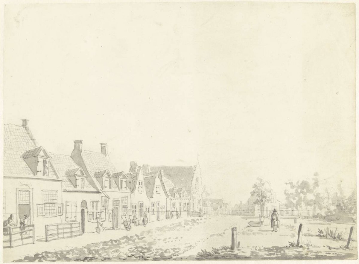 View of the village of Kruiningen, on South Beveland, anonymous, c. 1700 - c. 1800