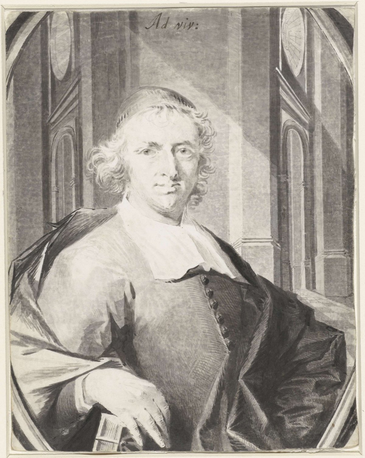 Portrait of an unknown clergyman, three-quarters to the right, anonymous, 1700 - 1800