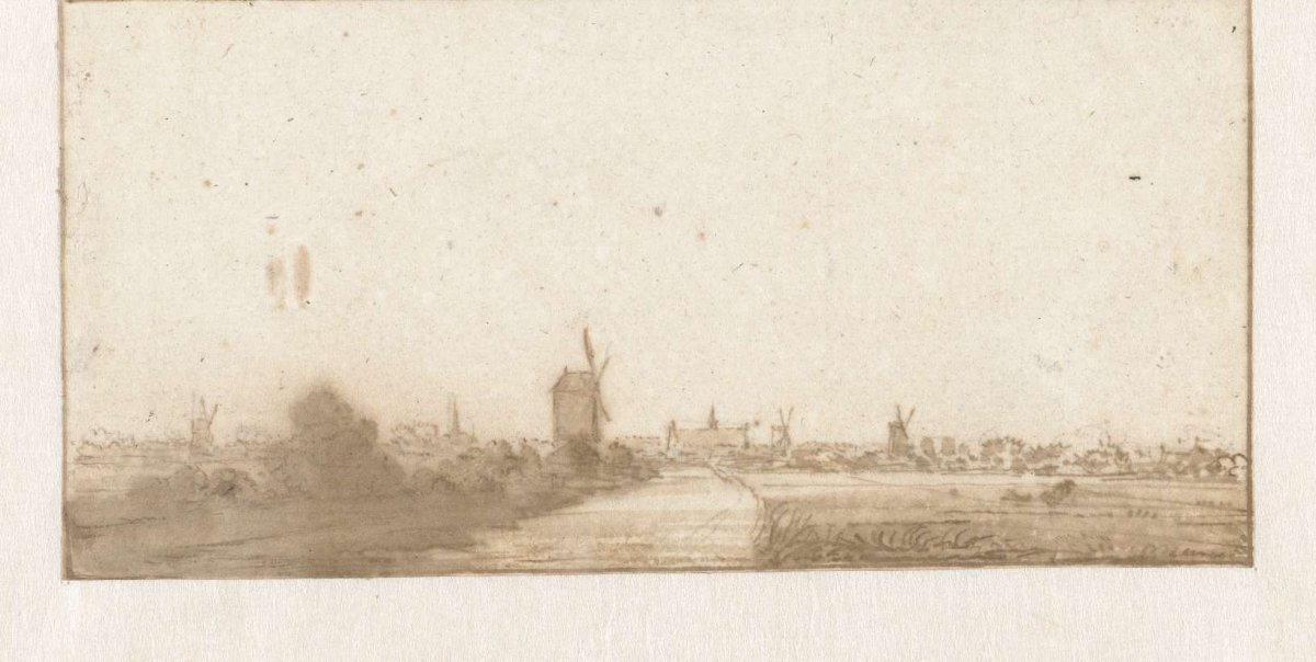 View of a city (Leiden ?), Jan Vincentsz. van der Vinne, 1673 - 1721