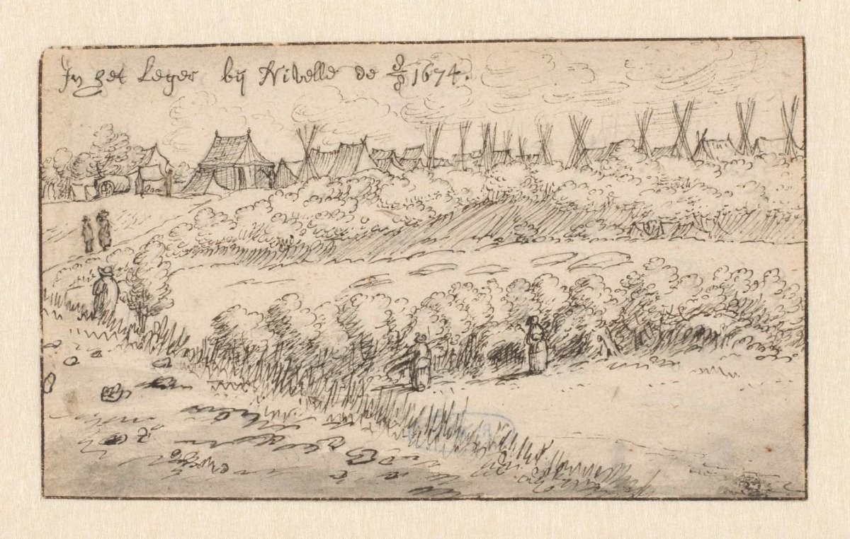 View of the Army Encampment at Nivelles, Walloon Brabant, Barend Klotz, 1674