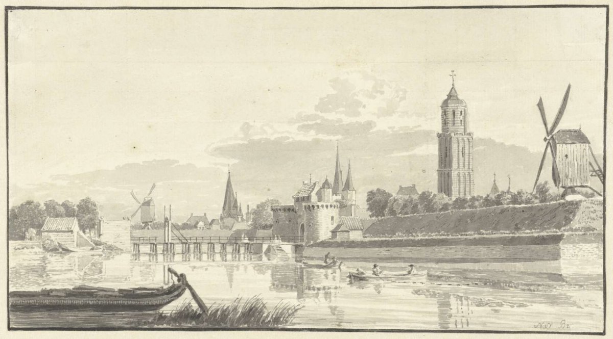 The Kamperpoort in Zwolle, Pieter Jan van Liender, 1731 - 1784
