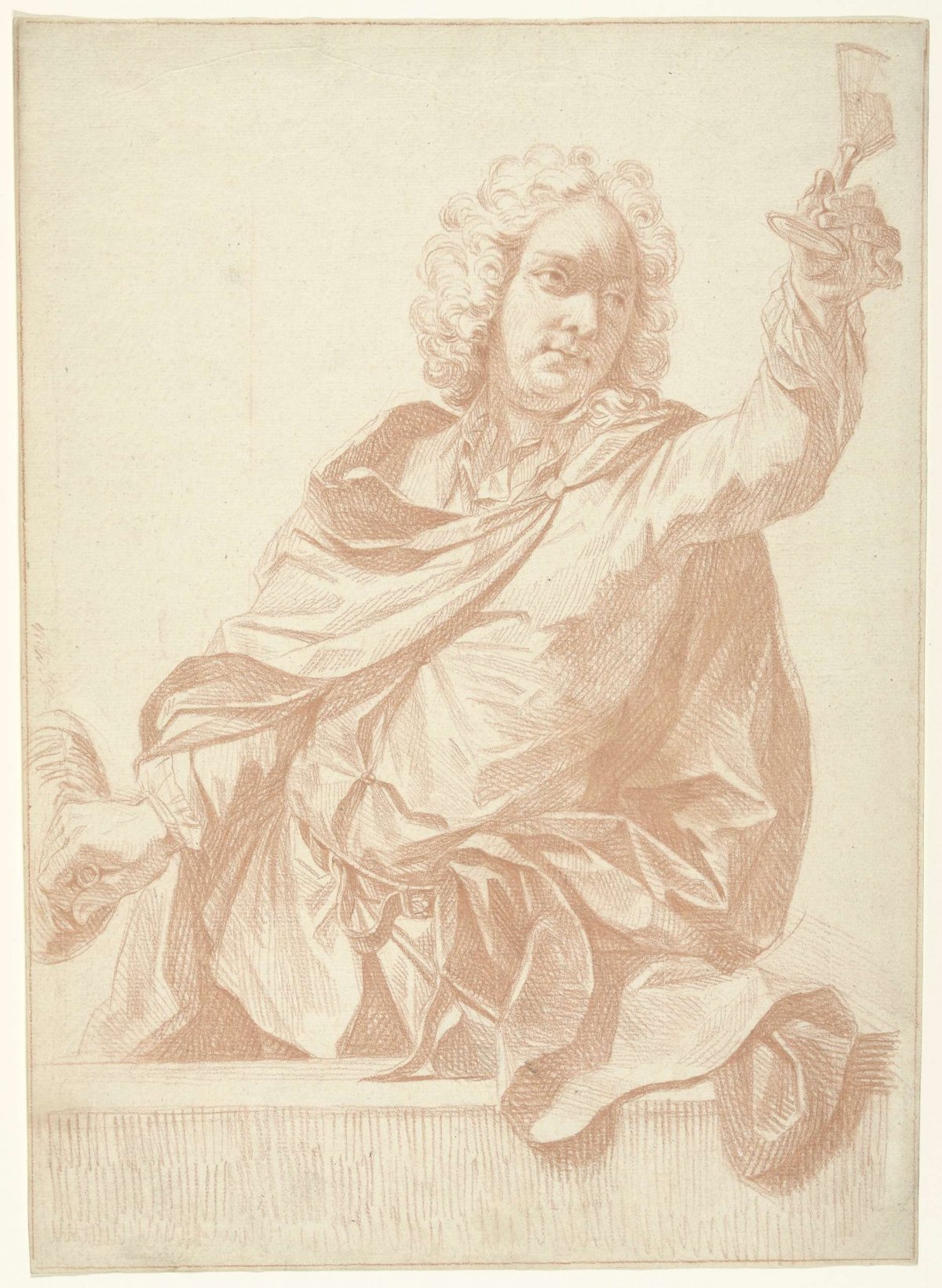 Standing drinker with raised glass, anonymous, 1700 - 1800