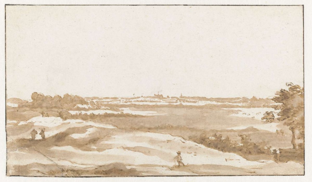 View of Haarlem from the dunes, Jan de Bisschop, 1648 - 1671