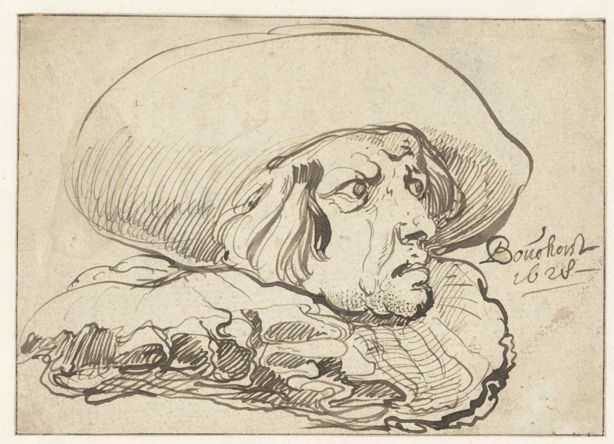 Man's head, three-quarters to the right, Jan Philipsz. van Bouckhorst, 1628