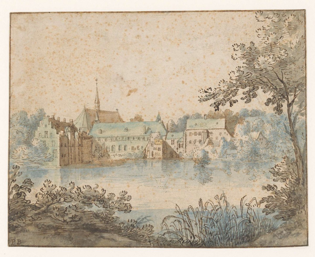 View of the priory of Groenendaal near Brussels, anonymous, 1600 - 1650